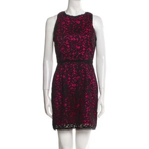 MILLY | Pink & Black Lace Sheath Dress